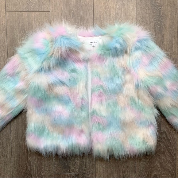 Superdown Shiloh Faux Fur Jacket Pastel Size M - Picture 6 of 17